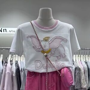 New Disney Dumbo Inspired Sequin Bedazzled T Shirt size medium